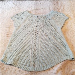 Lauren Conrad Aqua Crochet Sweater